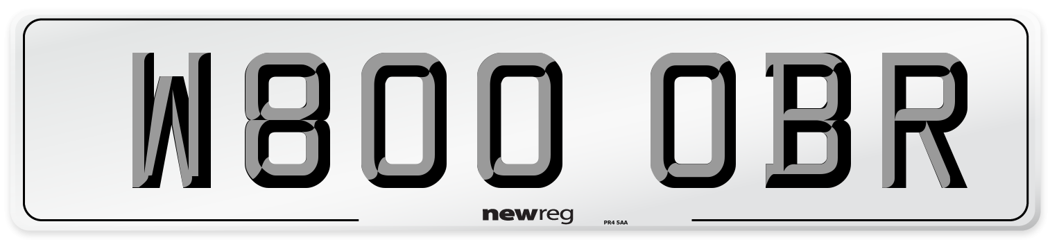 W800 OBR Number Plate from New Reg